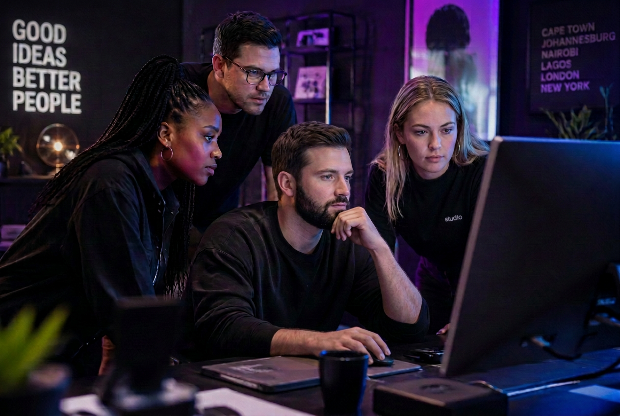 The Website Workshop team reviewing a client website together
